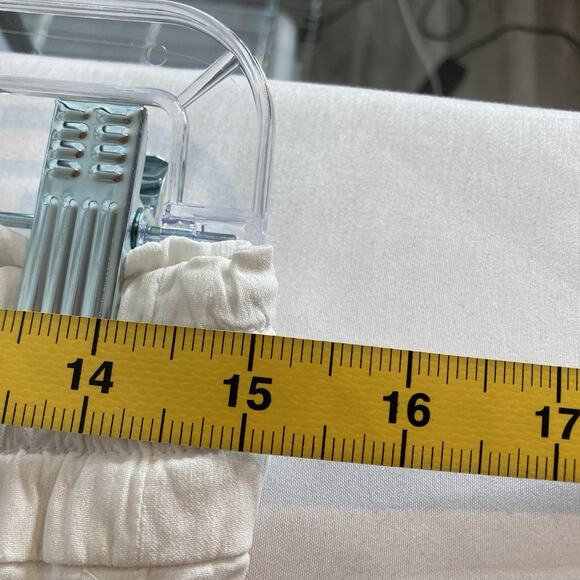 Theory Women's White Linen Cropped Pants Size 6 Minimalist Drawstring Waist - Picture 4 of 11